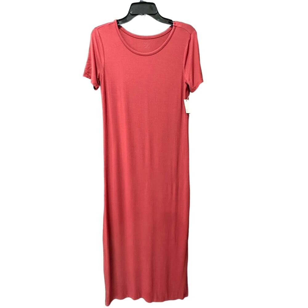 NWT Daily Ritual Dress Small Maxi Wine Side Slit Stretch Summer Lightweight Comf